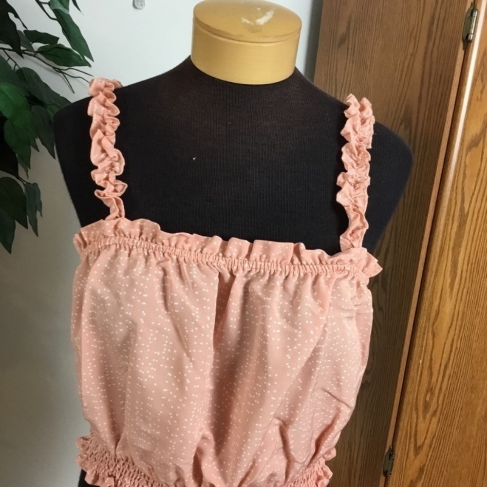 Lily Rose smocked cropped summer top Woman’s size XL - Picture 6 of 12